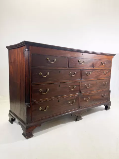 Antique Large English Mahogany Oak Cabinet Cupboard Drawers Sideboard Mule Chest