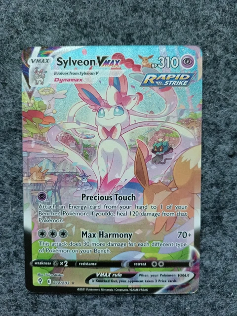 Pokemon Karte Felinara Sylveon VMax Rapid Strike 212/203