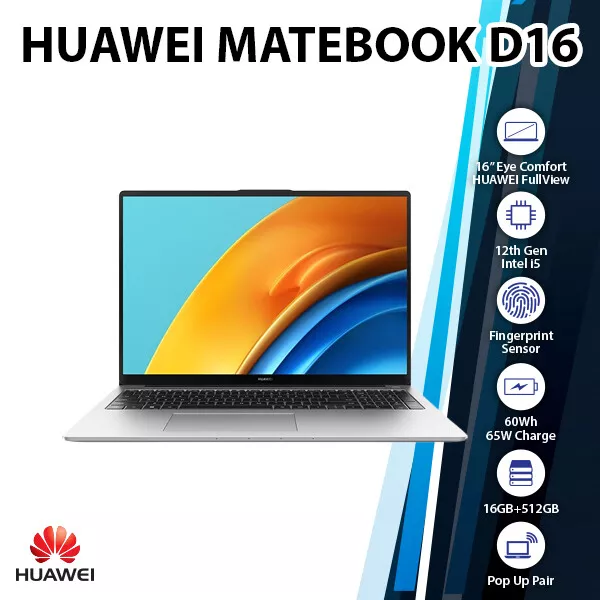 Huawei MateBook D 14 2023 16+512GB 12th Gen Intel Core i5-1240P Windows  Laptop
