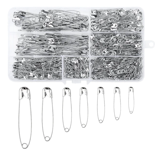 Lot De 610 épingles à Nourrice - 5 Tailles (19mm à 55mm), Argent Et Colorées, Métal Nickelé