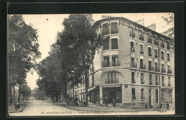 CPA Arcueil-Cachan, Angle de l´Avenue Carnot et de la rue Provigny