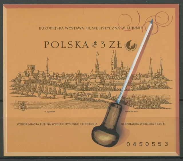 Polen 2001 EURO-CUPRUM Lubmin Gravierstichel Block 145 B postfrisch (C93366)