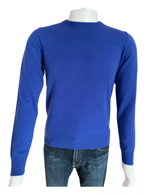 Loro Piana Quality- Mens 100% Baby Cashmere CrewNeck Sweater Blue Small RTL $950