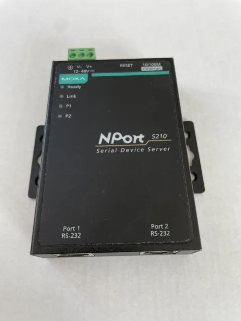 Moxa NPort 5210 Serial Device Server / 2 x RS-232 / 1 x RJ45 / 12-48 Vdc