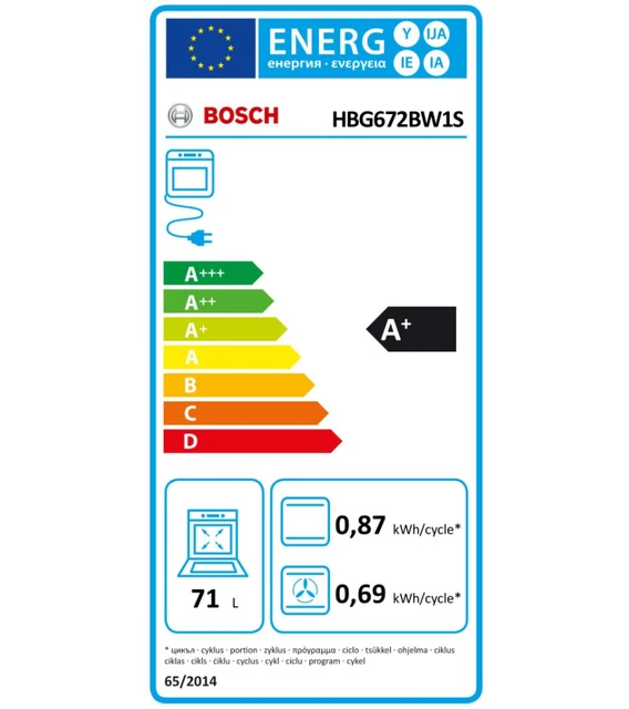 Bosch Four intégrable 71l 60cm a+ pyrolyse blanc 2