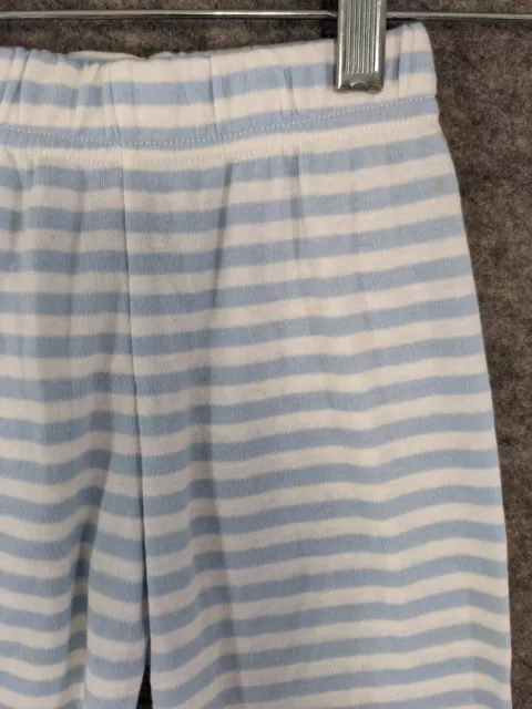 Kellys Kids Pants Infants 3 Blue White Stripe Knit Elastic Waist Ribbed Cuff Hem 2