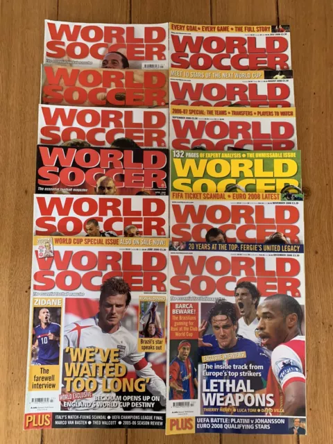 World Soccer Monthly Magazine 2006 - 12 Issues - Jan - Dec - Very Good Condition