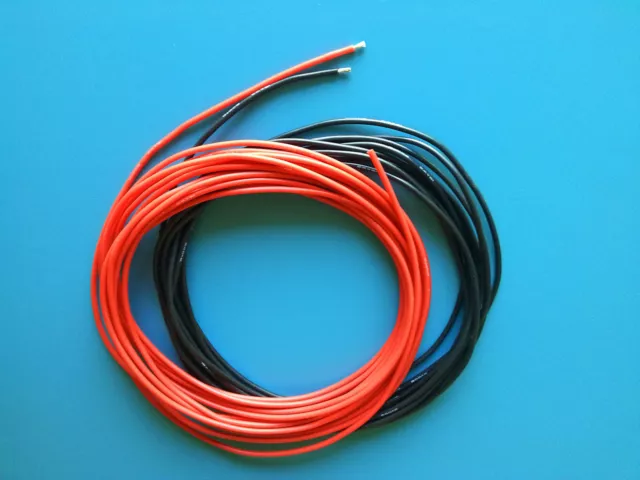 One Pair of 18 AWG / 18 Gauge Silicone Wires Silicon Cables (1m Red + 1m Black)