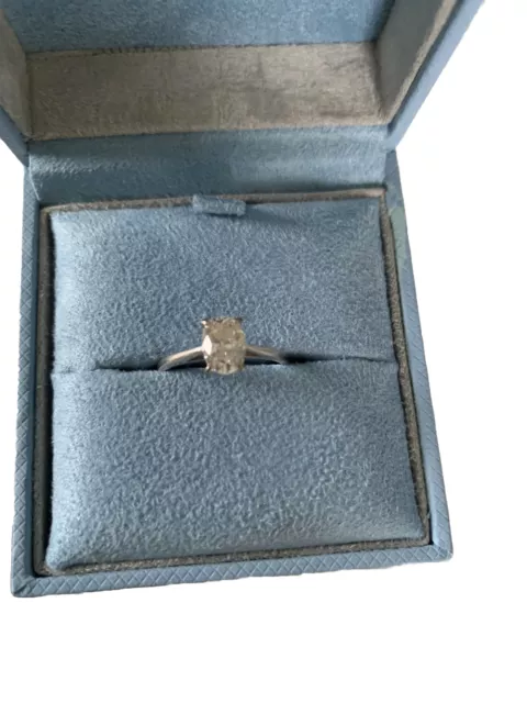 1.00 Ct Oval Brilliant Cut Diamond Solitaire with White Claw Setting and Shank