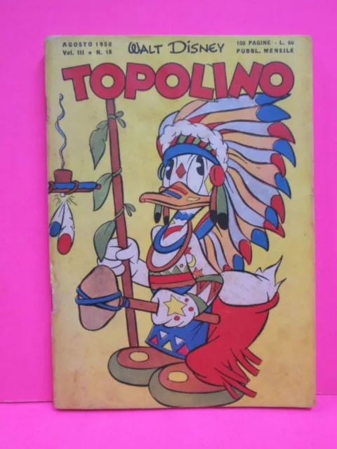 TOPOLINO libretto n. 18 Mondadori 1950 ORIGINALE !!