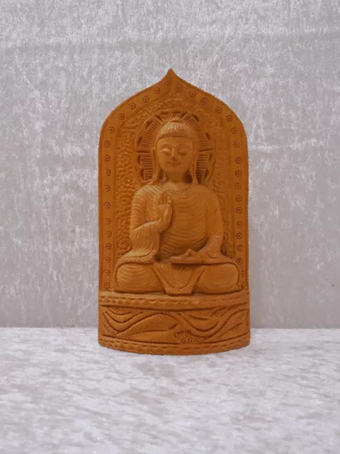 Y2ss52 - Madera Figura Buda Lotus Asiento - Handgefertigt - 15,5CM