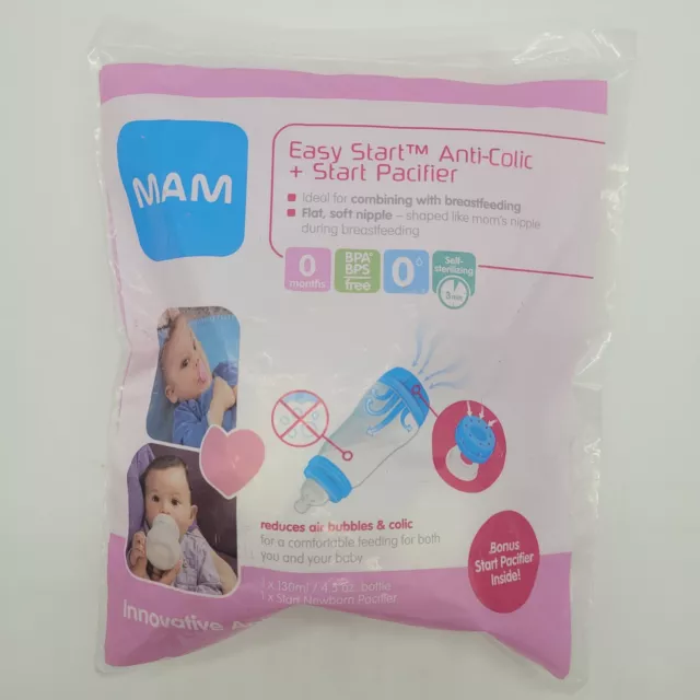 MAM Easy Start Anti Colic 4.5oz Bottle & Newborn Pacifier Set