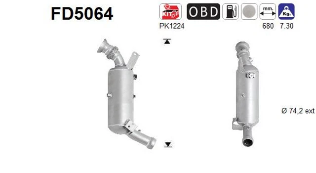 Filtro antiparticolato DPF filtro antiparticolato diesel AS FD5064 Cordierit per Mercedes W204