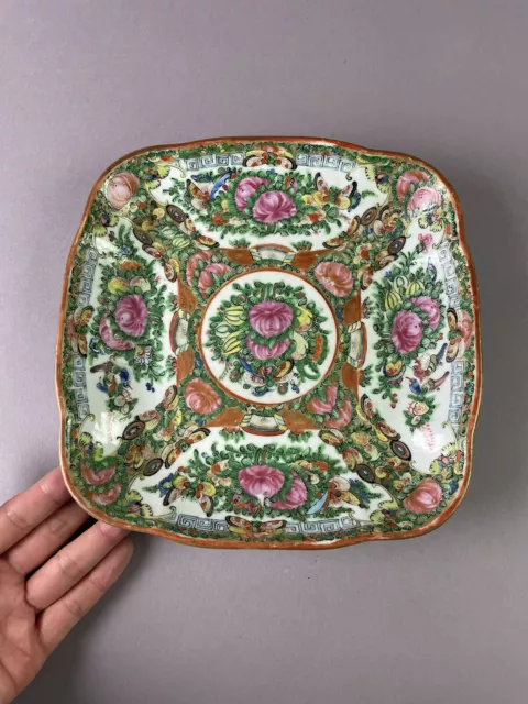 Stunning Large Chinese Famile Rose Porcelain Plate 19th Century