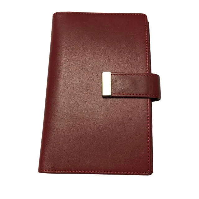 The Sharper Image Red Leather Multi Pocket Travel Wallet Case nib