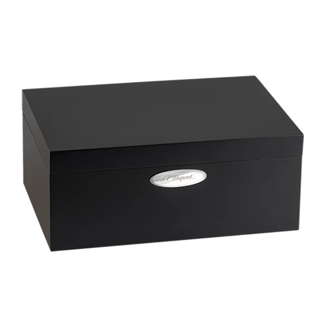 S.T. Dupont Humidor Matt Black Wood Mahogany 50 Cigars 001295 Luxury