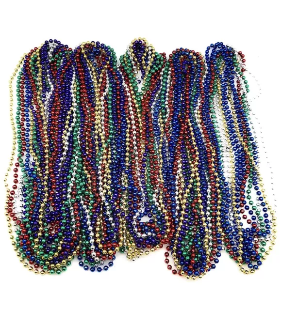 144 Pack Mardi Gras Beads Bulk, Mardi Gras Beads Necklaces Assortment,  Throw Bea