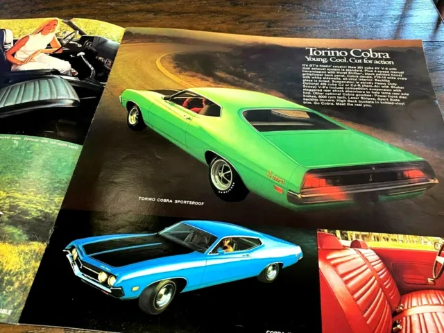 Vintage 1971 FORD TORINO Car Sales Brochure Catalog -  GT Cobra 500 Brougham