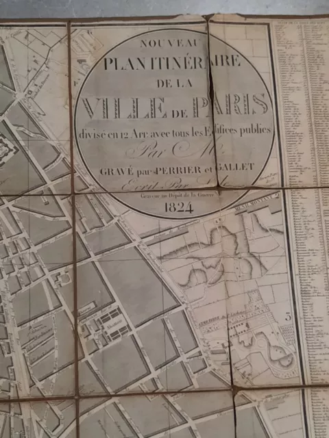 Nouveau Plan Itinéraire De La Ville De Paris 1824