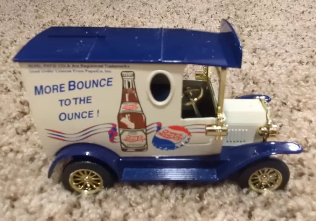 Golden Wheels Die Cast Pepsi Delivery Truck More Bounce Ounce Coin Bank Vintage