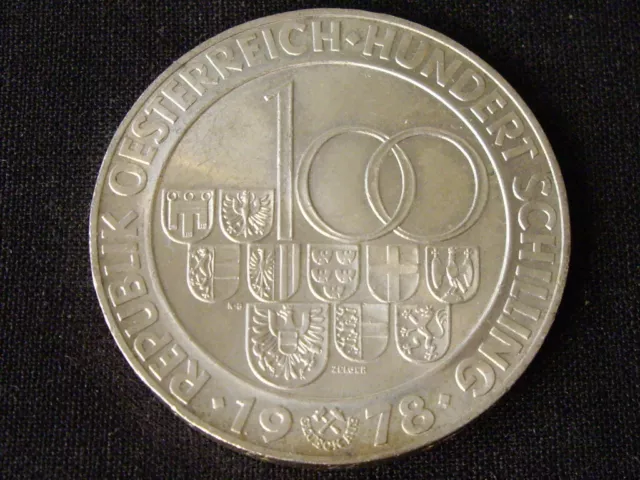 Austria 100 Schilling Silver Coin 1978.