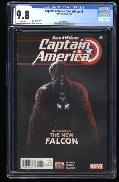 Captain America: Sam Wilson #5 CGC NM/M 9.8 White Pages 1st Joaquin Torres!