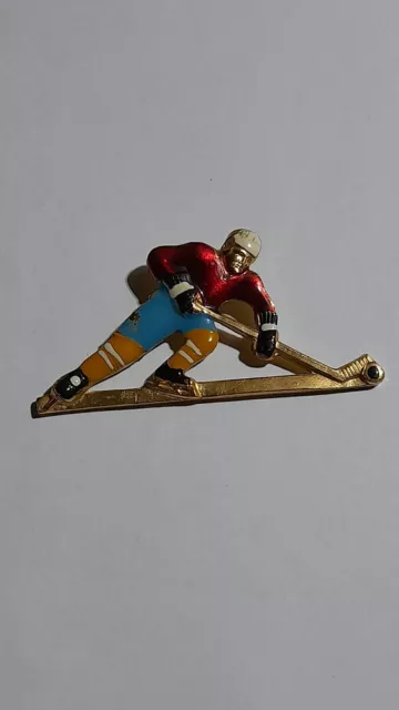 Vintage Soviet Badge Hockey Player USSR Original Rare Good Condition