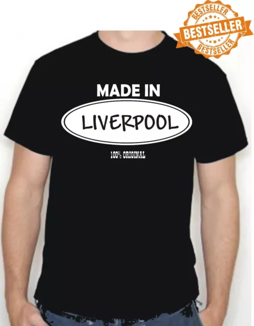 MADE IN LIVERPOOL / Jede Stadt / Stadt / Unisex T-Shirt / 100 % Original / S-XXL