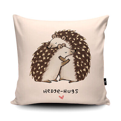 Hedgehugs Print Vegan Faux Suede Cushion, Sophie Corrigan, Hedgehogs SC09U
