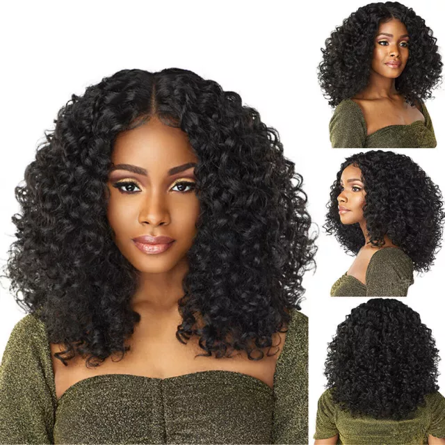 Short Curly Wigs Black for Women Ladies Daily Afro Wave Synthetic Hair Full Wig