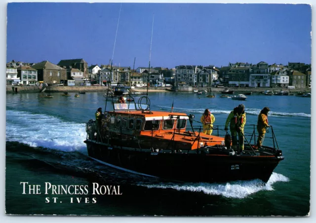 Postcard RNLI The Princess Royal Lifeboat St Ives Cornwall posted 1998