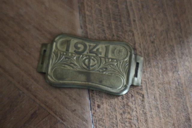 Ancienne Plaque Fiscale taxe impot sur les Velos Velocipede 1899