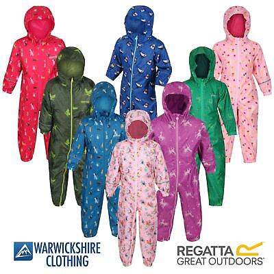 Regatta Pobble Waterproof All In One Rain Suit Childrens Kids Boys Girls