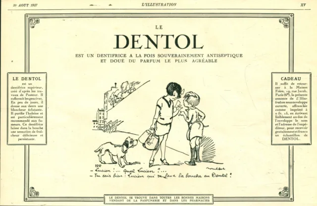 Publicité ancienne Poulbot le Dentol 1927 issue de magazine