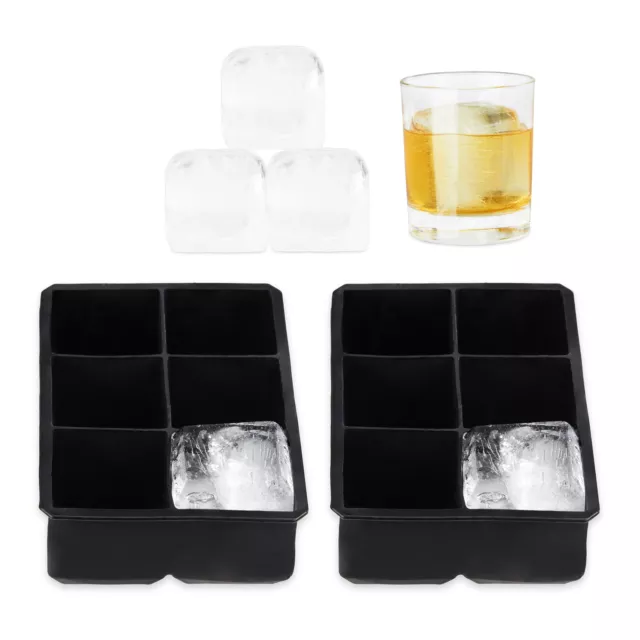 2 moldes silicona para hielo cubos XXL cubo hielo cubitera silicona recipiente