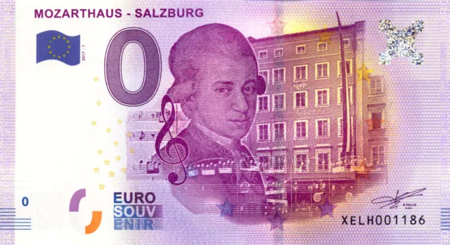 AUTRICHE Salzburg, Mozarthaus, 2017, Billet Euro Souvenir