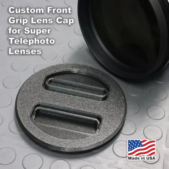 Custom Front Lens Cap for Nikon NIKKOR Z 600mm f/4 TC VR S - Spring Loaded Grip