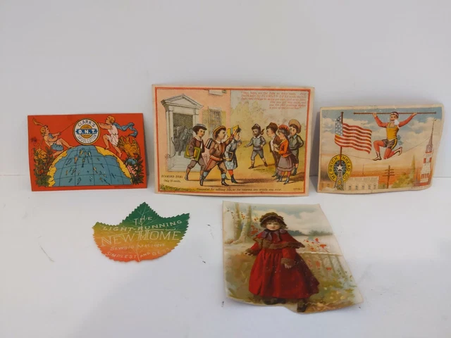 Sewing Trade Card & Label Collection Thread Spool Cotton Dyes Sewing Machine