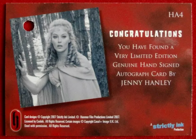 Hammer Horror Serie 1 - JENNY HANLEY - UNSIGNIERT LEER Autogrammkarte HA4 2