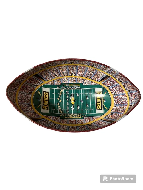 Vintage Planters Mr. Peanut Tin Football Party Dish Bowl for Chips Snacks