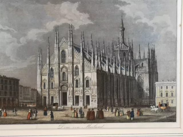 Altkolor. Lithographie 1839. Dom von Mailand. Laurent DEROY (1797-1886):
