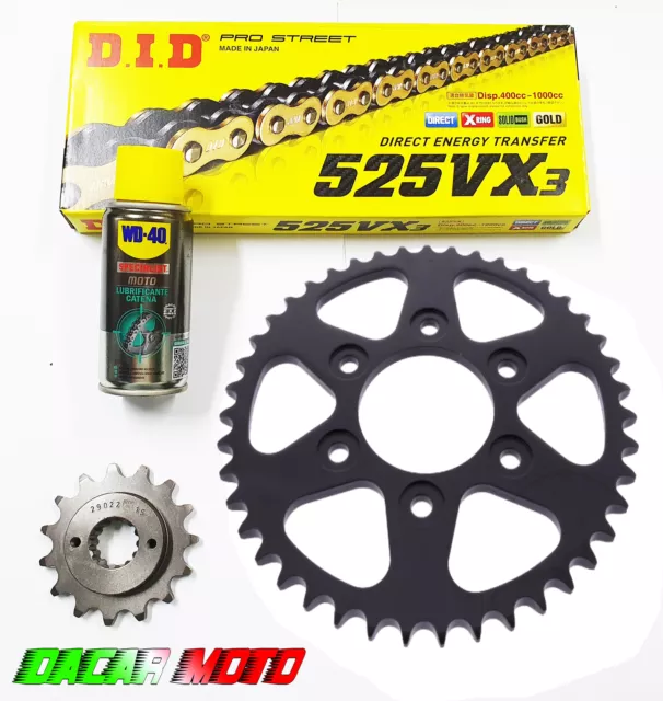 Set Transmission Sprocket Chain Black Ducati Multistrada 950 Sw 2019 2020