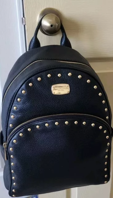 Michael Kors Studded Black Backpack with matching wallet