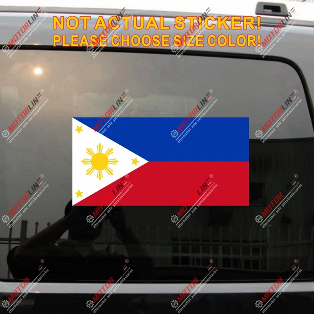 PHILIPPINES FLAG DECAL Sticker Car Vinyl Filipino Pilipinas Reflective