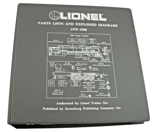 LIONEL PARTS LIST and Exploded Diagrams 1970-1986 Binder. Modern Era ...
