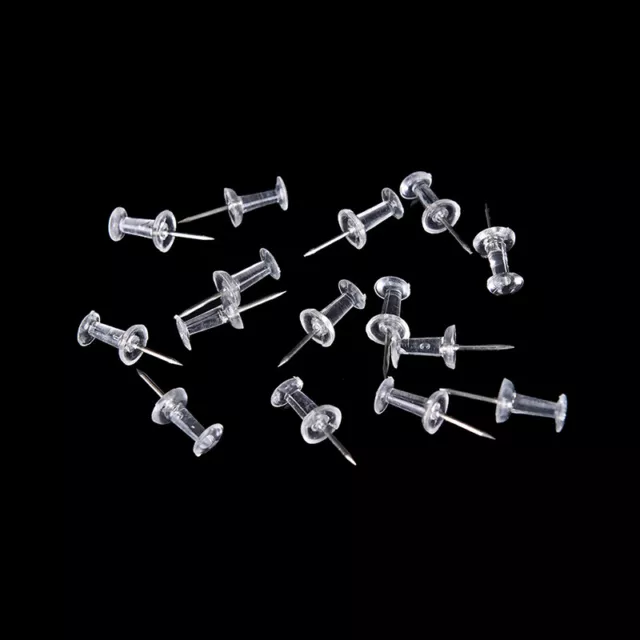 High 40 Pcs Transparent Push Pins Notice Board Map Thumb Tacks Point Bulletin 3