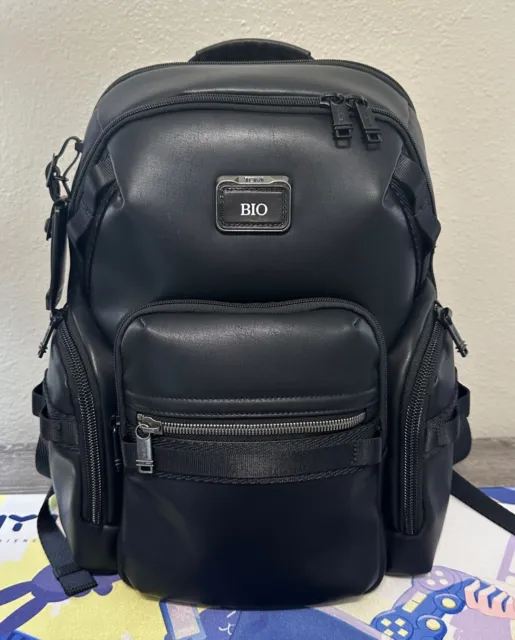 Tumi Alpha Bravo Navigation Backpack Black Leather