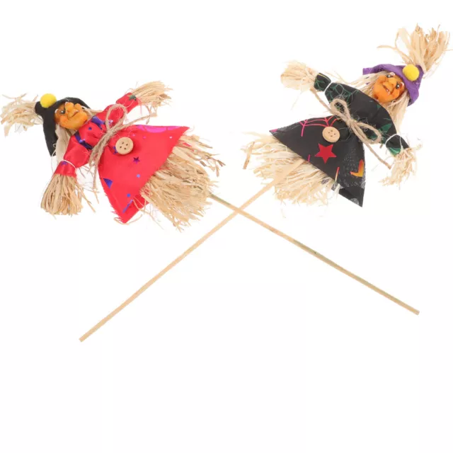 2 Pcs Ghost Garden Signs Thanksgiving Standing Scarecrow Straw