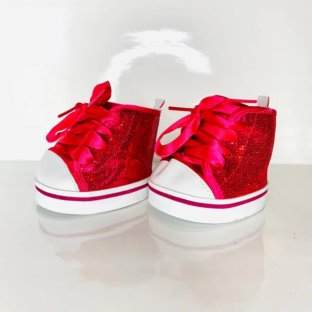 Build A Bear BABW Beautiful Hot Pink Sneakers Runners With a Sequins