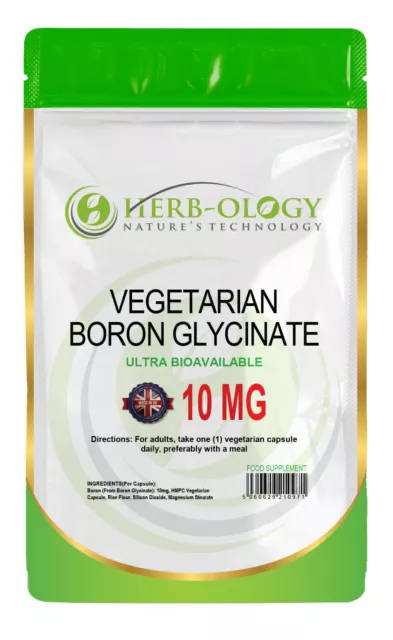 Boron Supplement 10mg Elemental Boron From 200mg Boron Glycinate Vegan Friendly